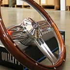 Steering Wheel Horn Bowtie Polished Dark Wood for 1960–1969 Chevy Pickup