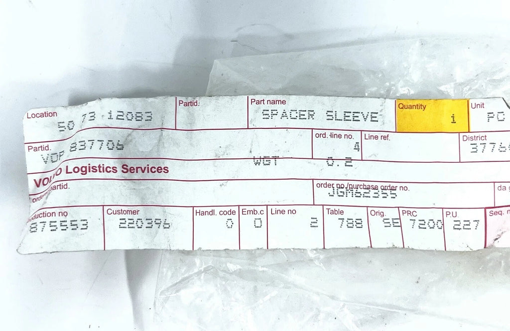 Spacer Sleeve for Volvo Penta (OEM 837706)