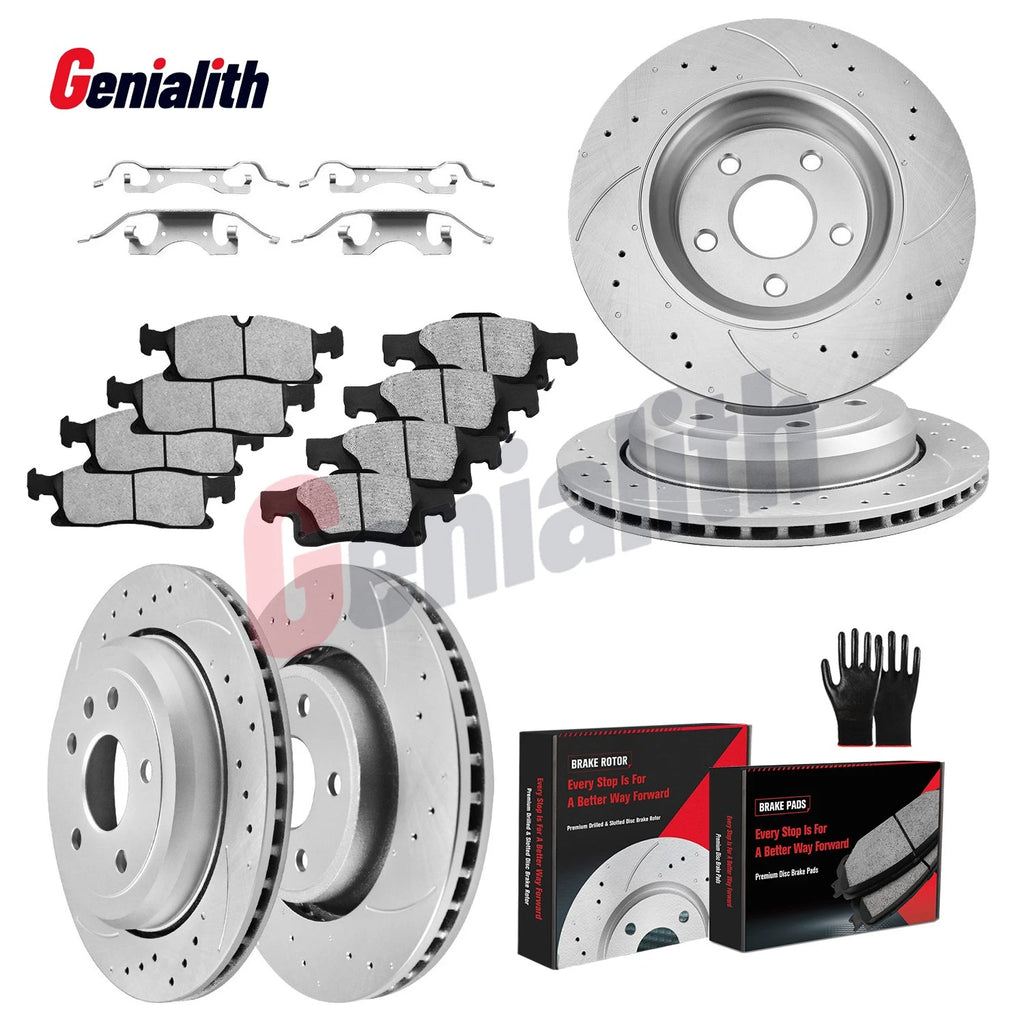Brake Rotors + Brake Pads Kit for Dodge Grand Cherokee, Durango (2012–2020)