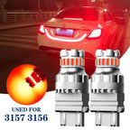 2X 3157R Red LED Strobe Tail Brake Parking Bulbs for