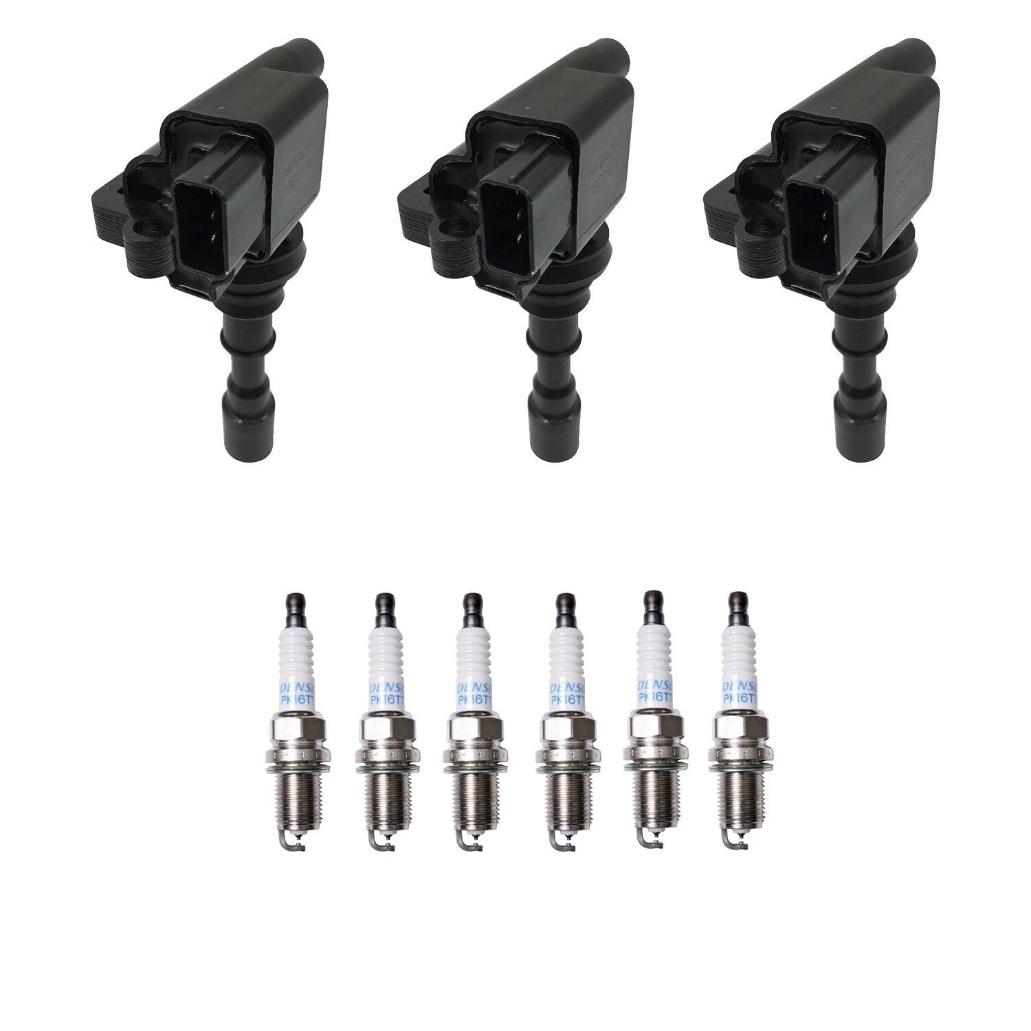 Set of 3 Ignition Coils & 6 Denso Platinum Spark Plugs for Amanti XG350 (2004–2006)