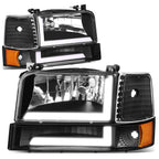 6Pcs Headlight and Bumper Lamp for Ford F150 F250 F350 (1992–1996) w/LED DRL
