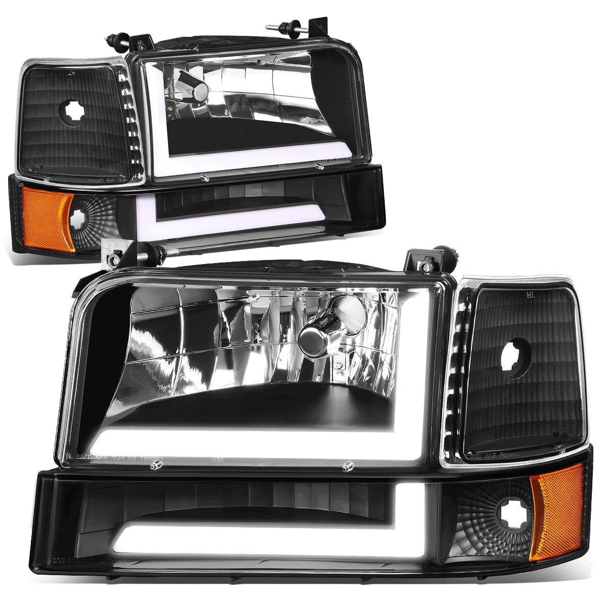 6Pcs Headlight and Bumper Lamp for Ford F150 F250 F350 (1992–1996) w/LED DRL