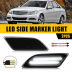 White LED Front Side Marker Lights for Benz W204 C-Class (2012–2014)