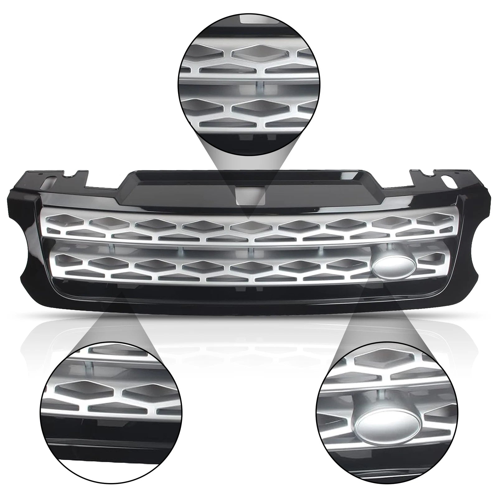 Mesh Center Grille for Range Rover Sport (2014-2017) Black & Silver