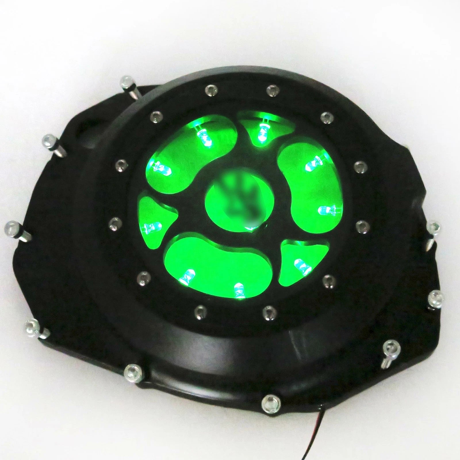Green LED Clear Engine Clutch Cover for Suzuki GSXR1300 Hayabusa (1999–2020)