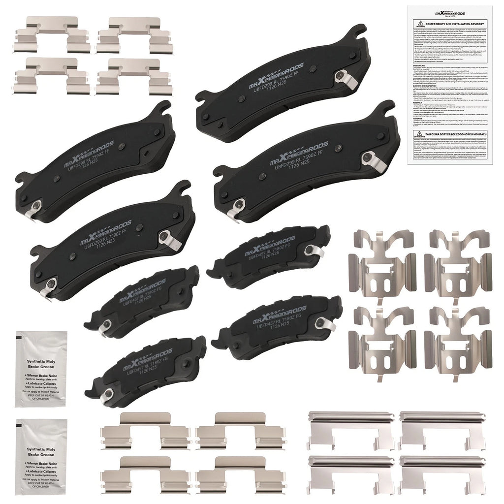 Front Rear Ceramic Brake Pads for Chevrolet Silverado 1500 (1999–2006/Astro 2003–2005)