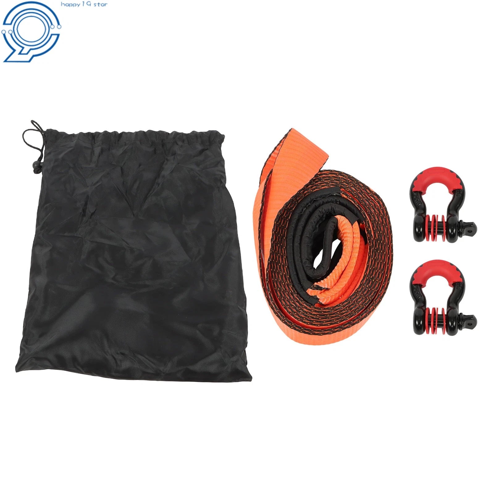 Recovery Tow Strap Kit with 2 Anti-Theft D-Ring Shackles (20')