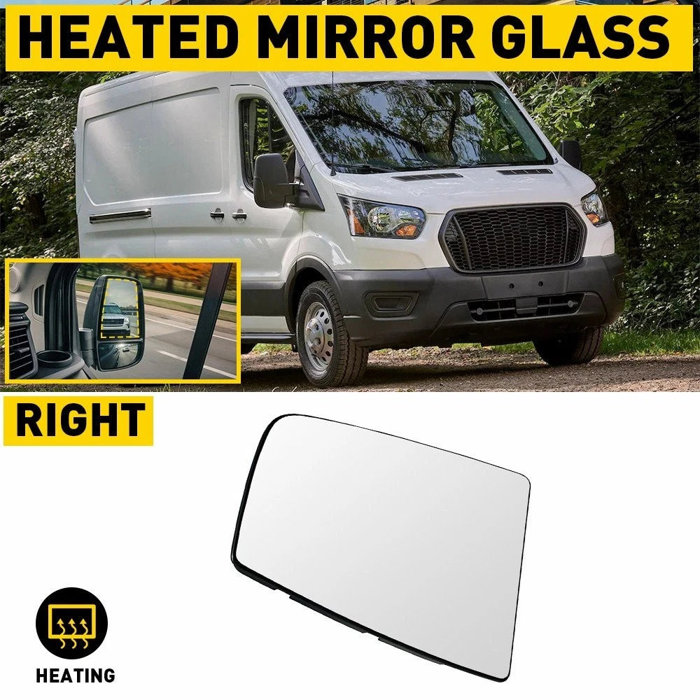 Heated Mirror Glass Upper Right Passenger Side for Ford Transit-150 (2015–2022)