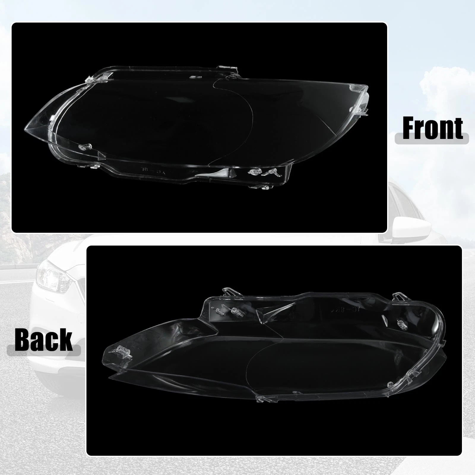 1 Pair Headlight Lens Cover for BMW M3 (2008–2013) 63117182517