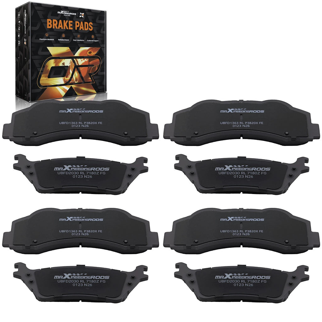 Set of 4 Front & Rear Brake Pads for Ford F-150 (2012–2020) P1414 P1602