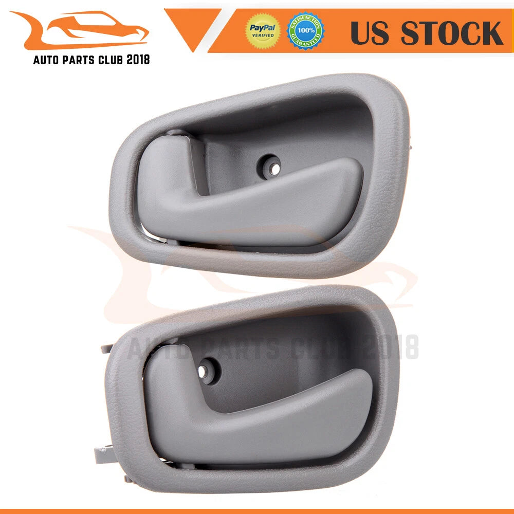 Set of 2 Gray Inner Left Side Door Handles for Chevrolet Prizm Toyota Corolla (1998–2002)