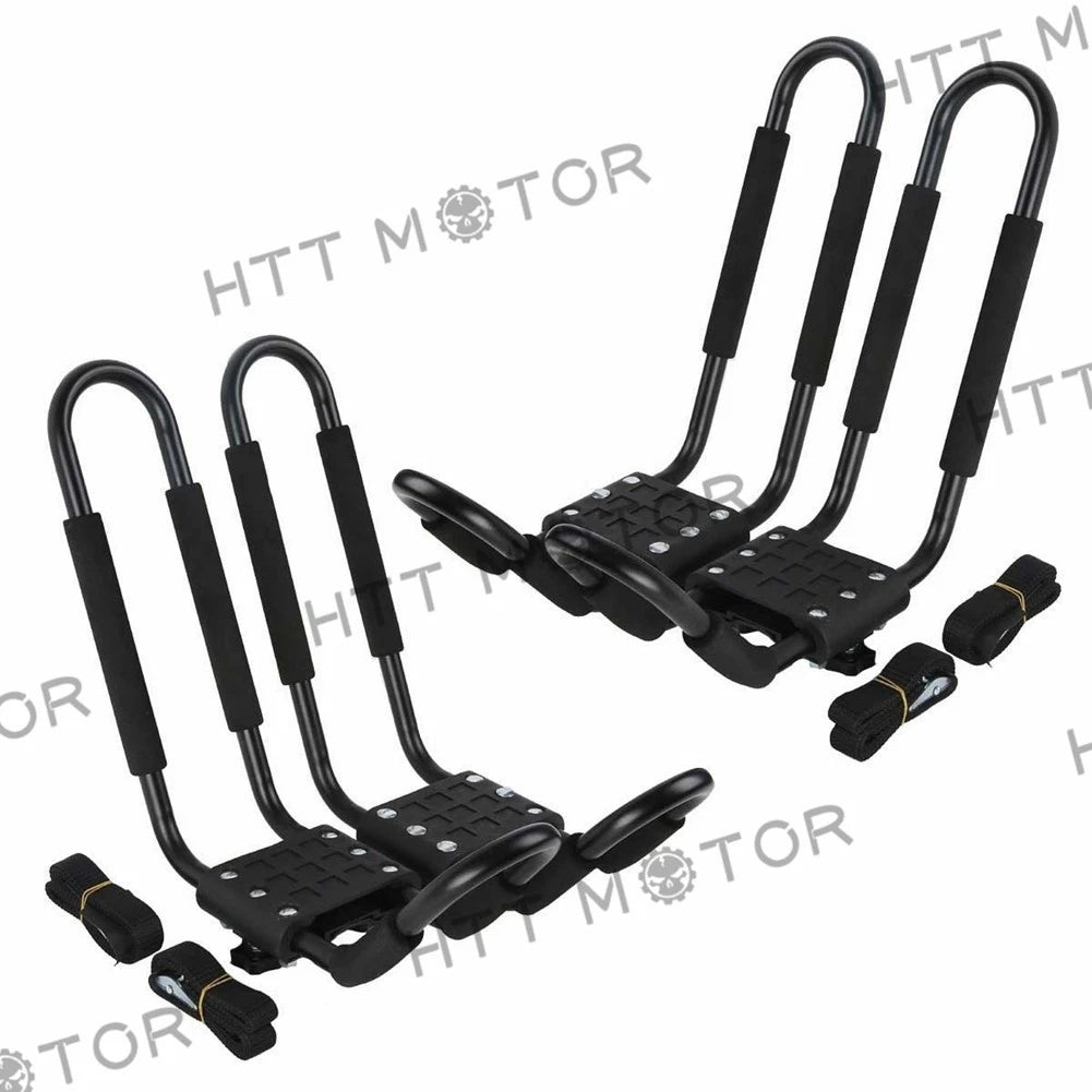 2 Pairs Roof Mount J-Bar Rack for Kayak Carrier Boat Ski Surf Snowboard