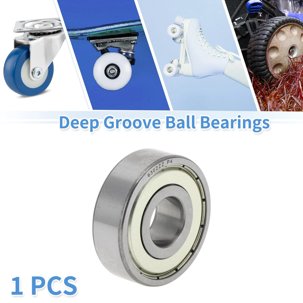 6302ZZ Deep Groove Ball Bearing for Scooter Skateboard Wheel (P4, 15x42x13mm)
