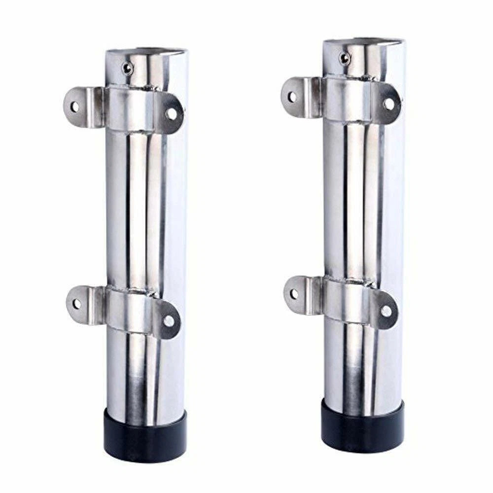2Pcs Stainless Steel Side Mounted Fishing Rod Holder with Weld Brackets