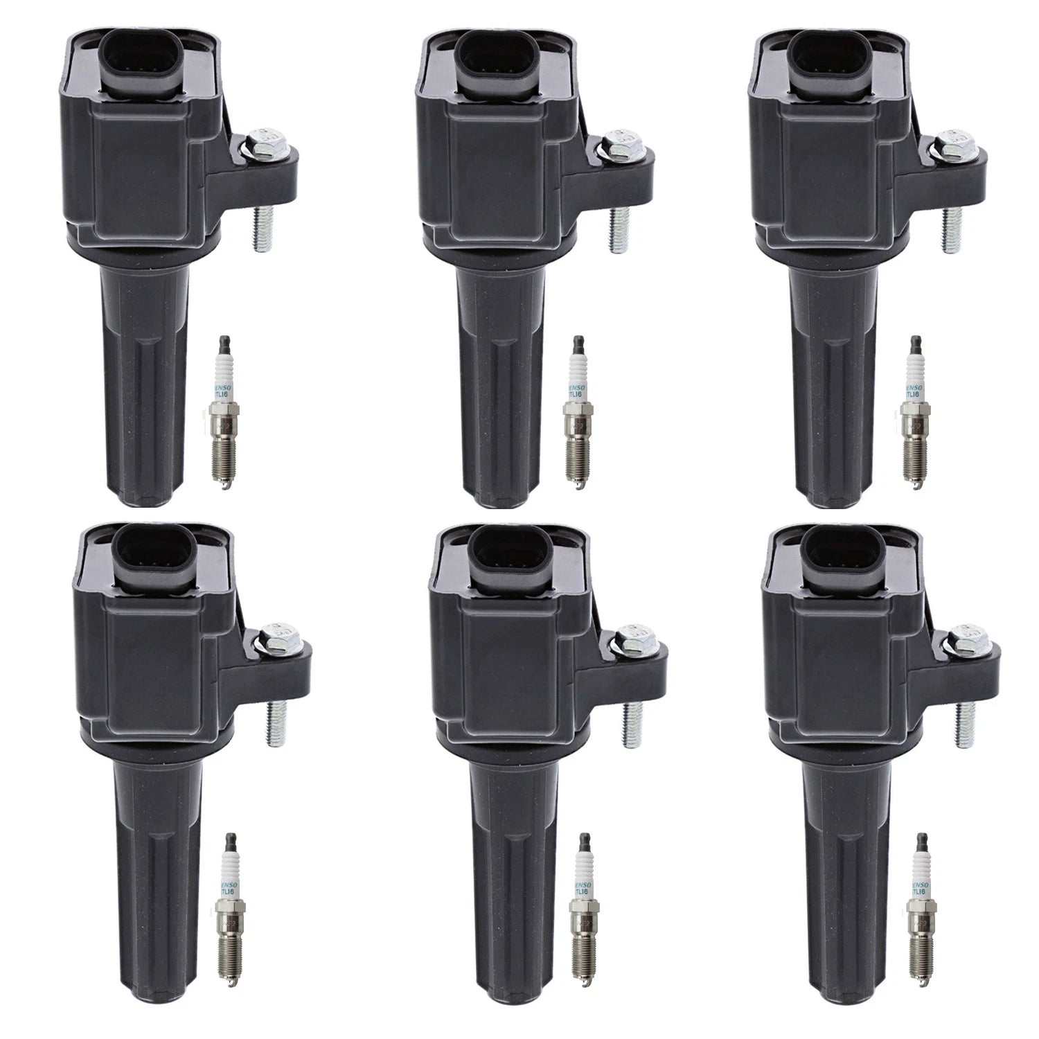 Set of 6 Ignition Coils & Iridium Spark Plugs for Rainier Trailblazer (2001–2008)