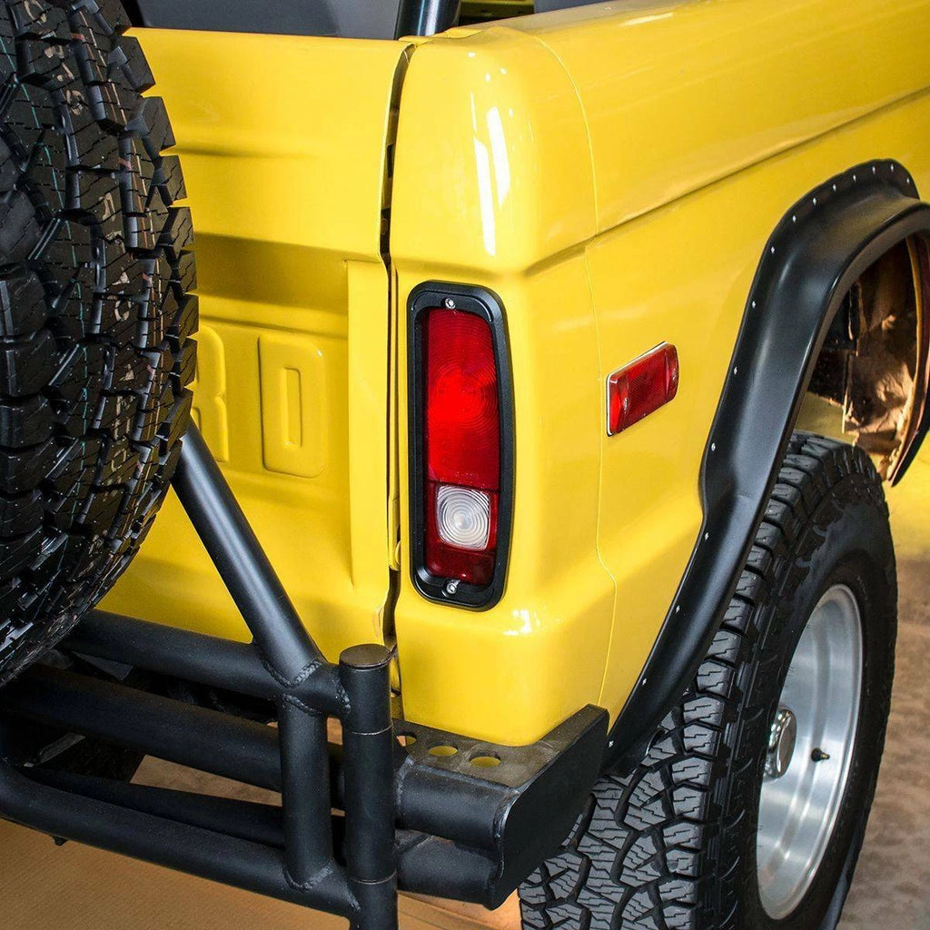 Tail Light Bezels Pair Black Aluminum Replacement for Ford Bronco (1964–1977)
