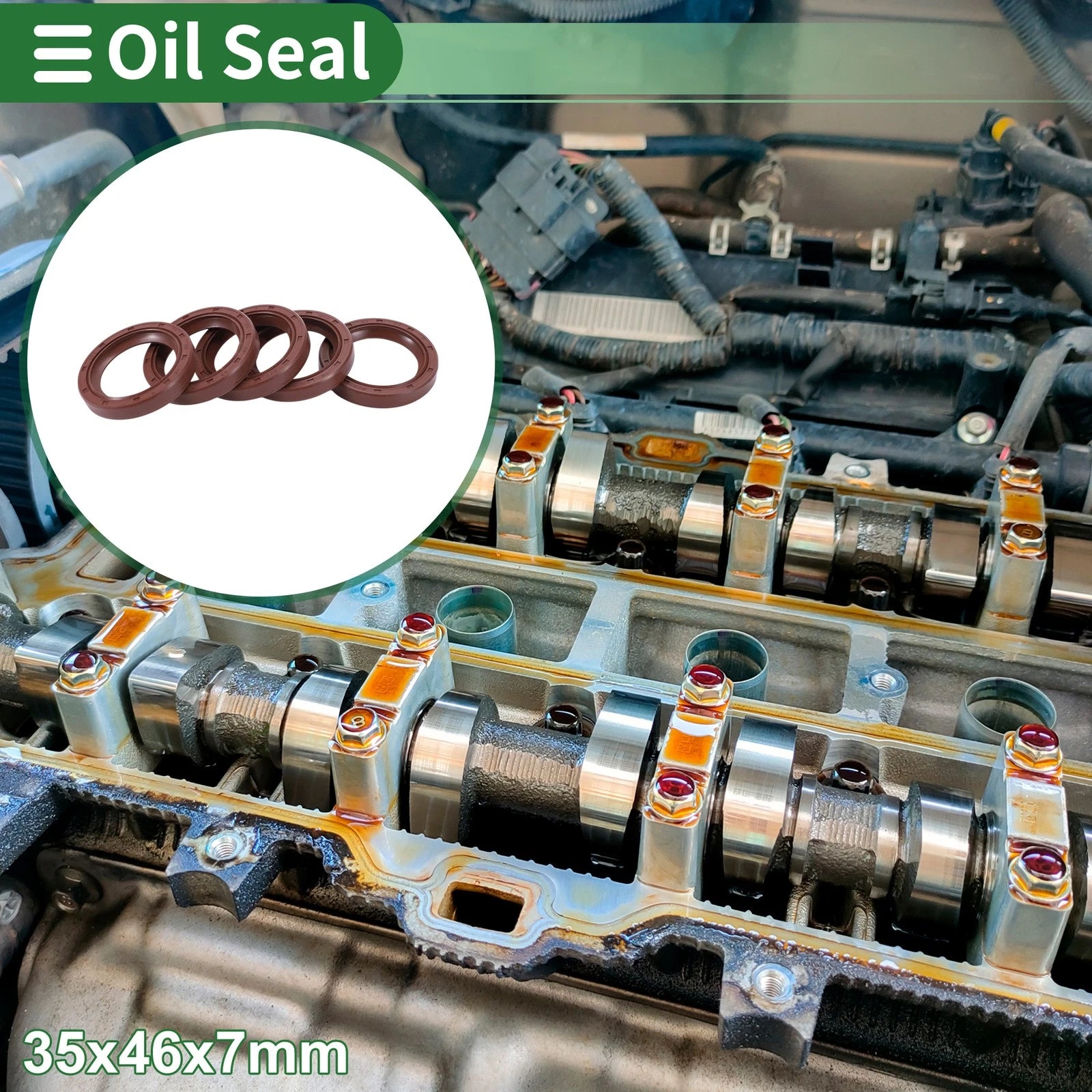 Set of 5 Oil Seal Rotary Shaft Seal 35x46x7mm for Various Models