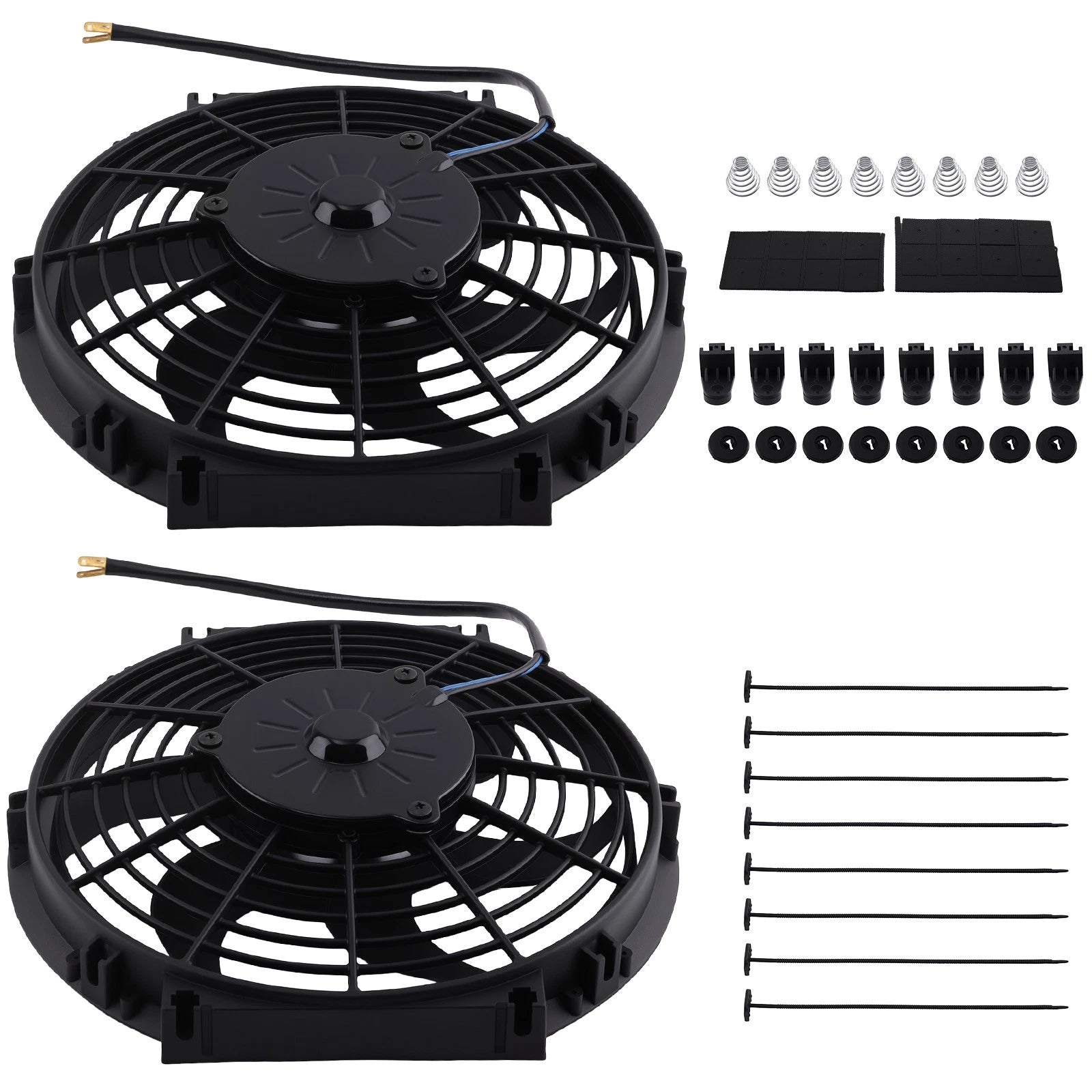 2X 10" Slim Electric Fan Kit for Radiator Cooling (12V)