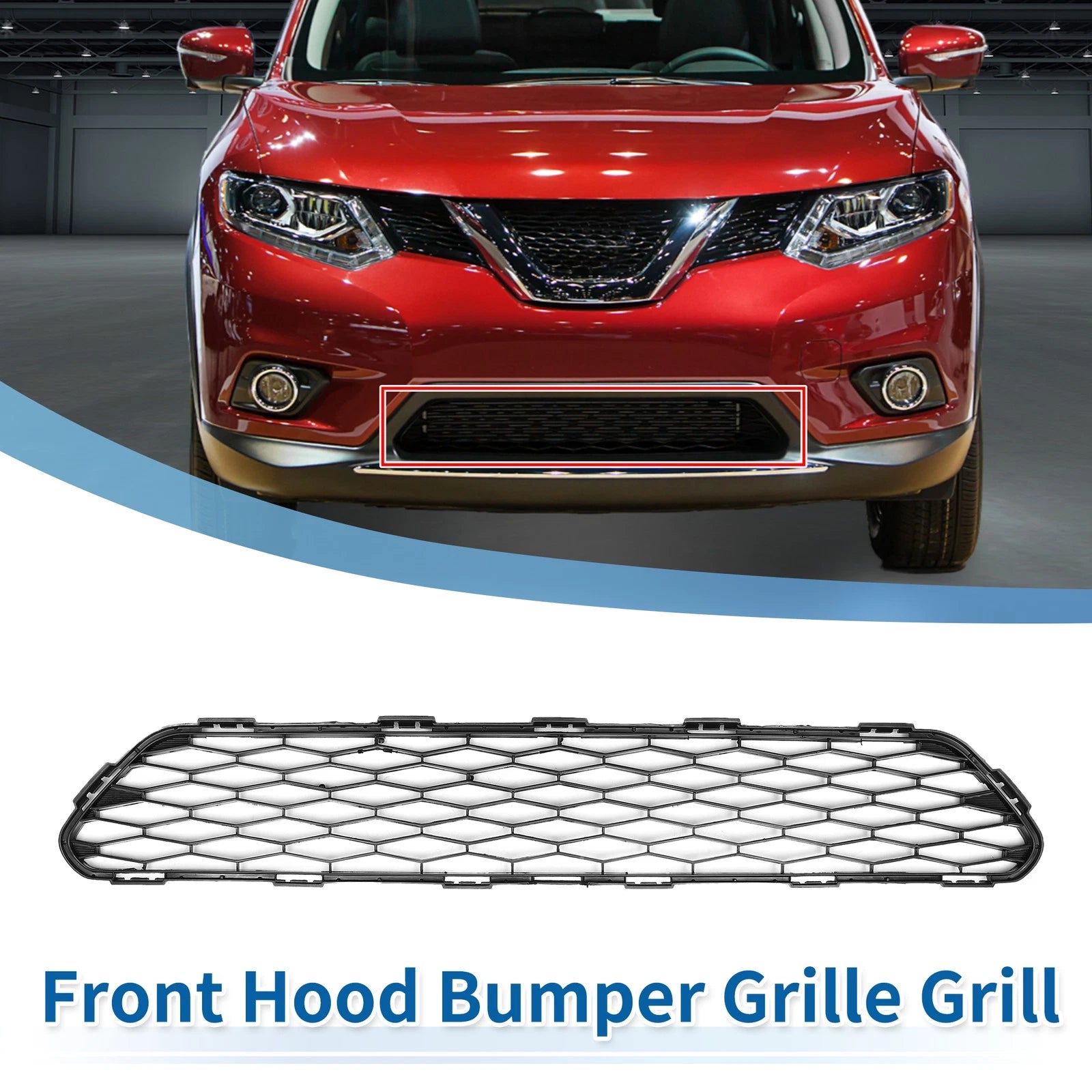 Front Lower Bumper Grille for Nissan Rogue 2014–2017 No. 622544BA0A