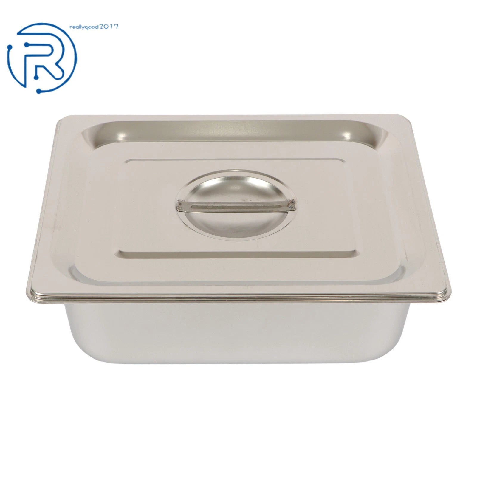 Set of 8 Stainless Steel Hotel Pans 1/2 Size 4" Deep with Lids