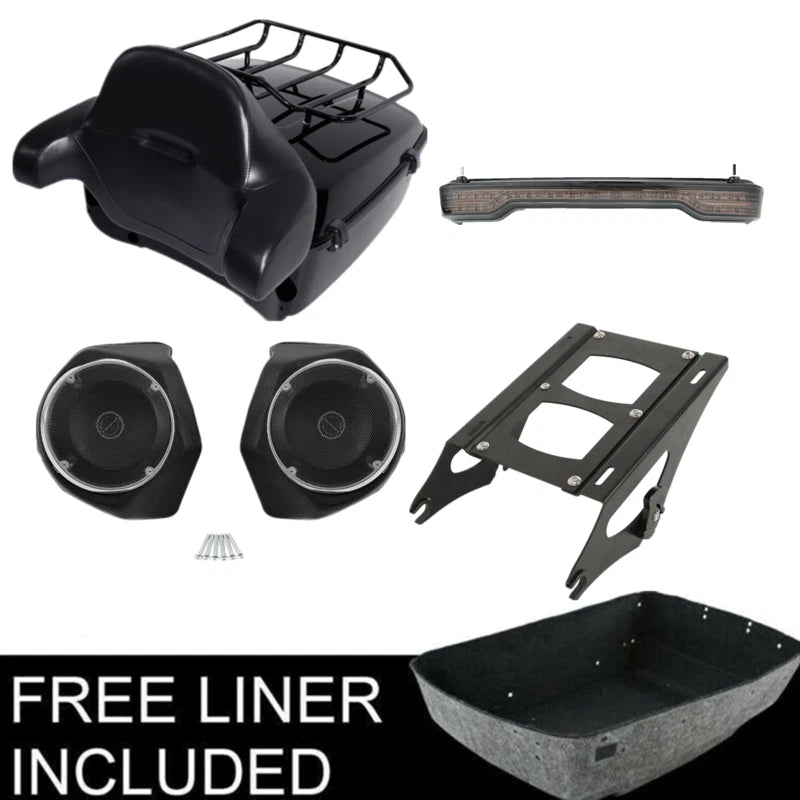 Trunk Rack Light Speakers Pad Mount for Harley Touring (2014–2023)
