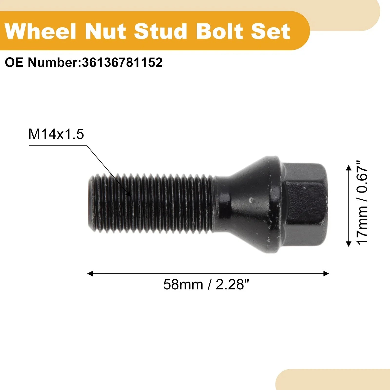 Wheel Lug Stud M14x1.5 for BMW 745i/745Li (2002 - 2005) 5 Pcs
