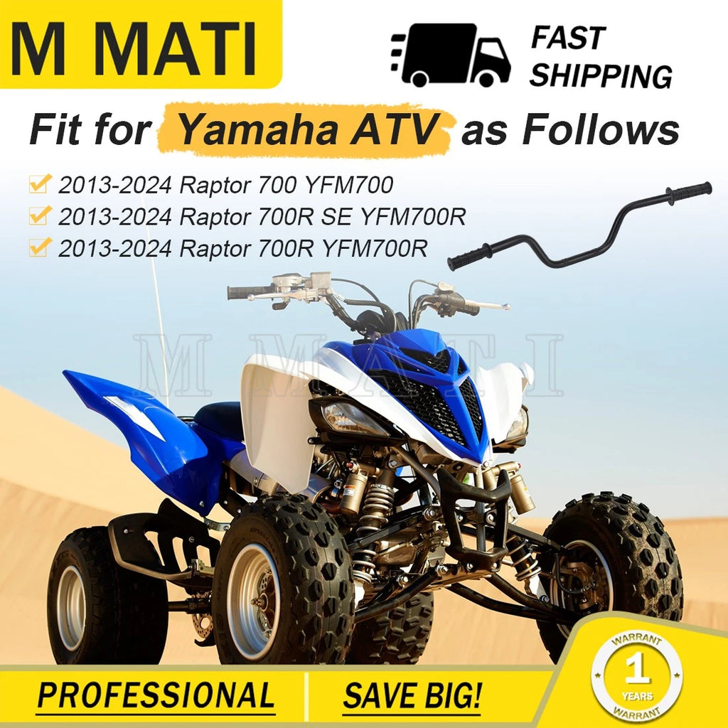 Handlebar w/Grips for Yamaha Raptor 700R SE YFM700R (2013–2024) 1PE-F6111-00-00