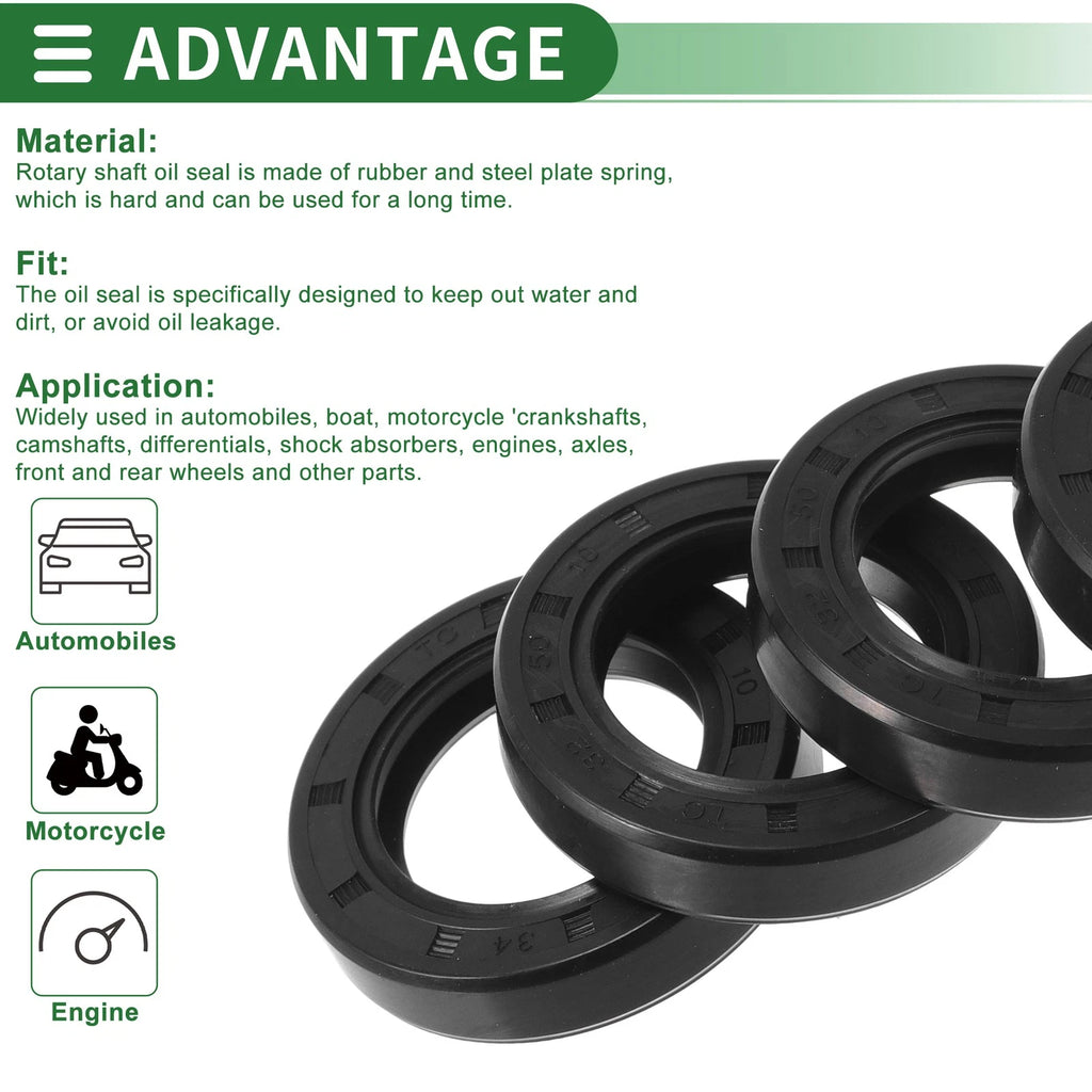 Set of 5 Oil Seal Rotary Shaft Seal NBR Rubber 32x50x10mm