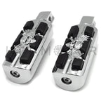 Pirate Skull Footpegs for Kawasaki Vulcan 900 Custom, Yamaha Virago 250 (2006–2023)