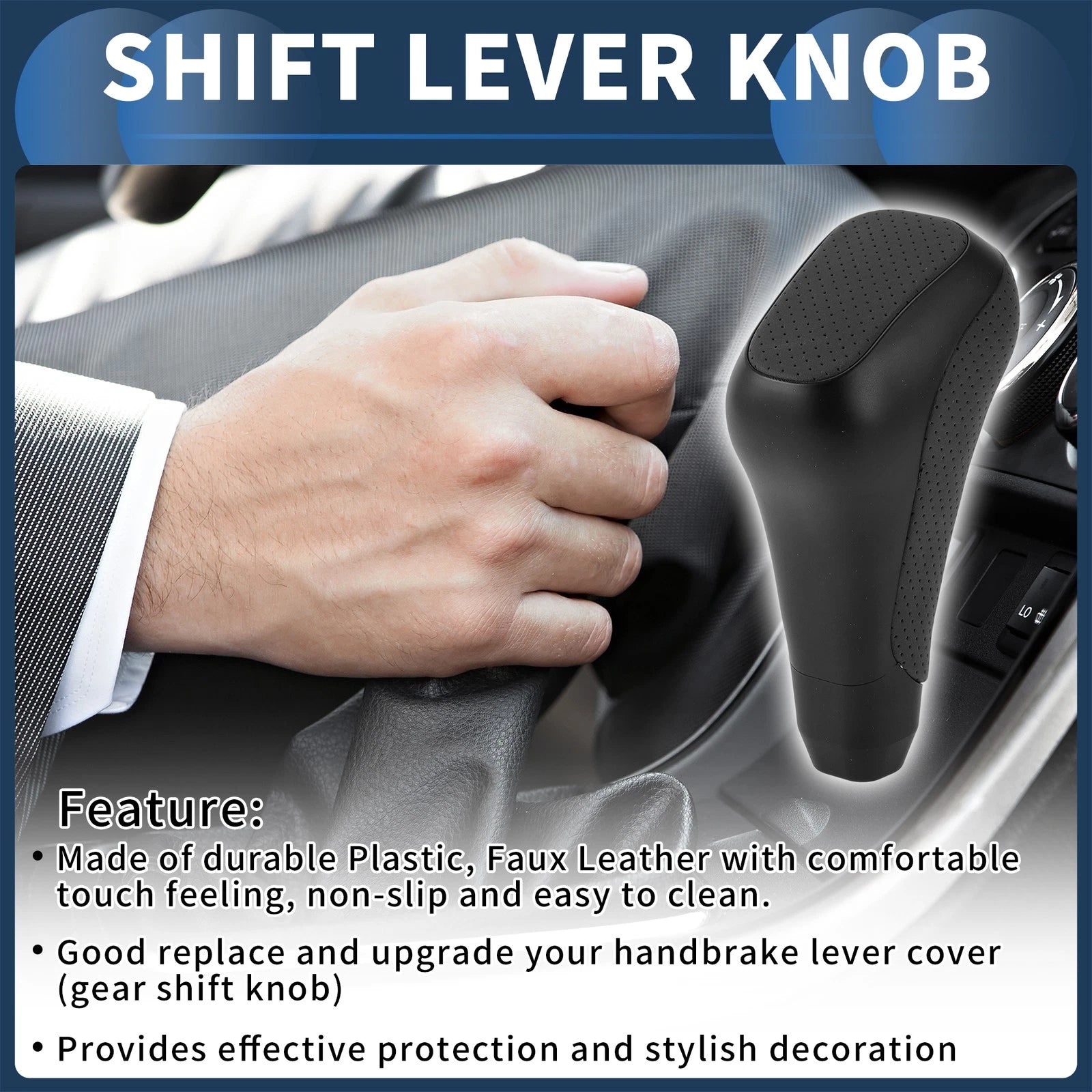 Automatic Gear Shift Knob for Toyota 4Runner (2012–2021) Black Faux Leather