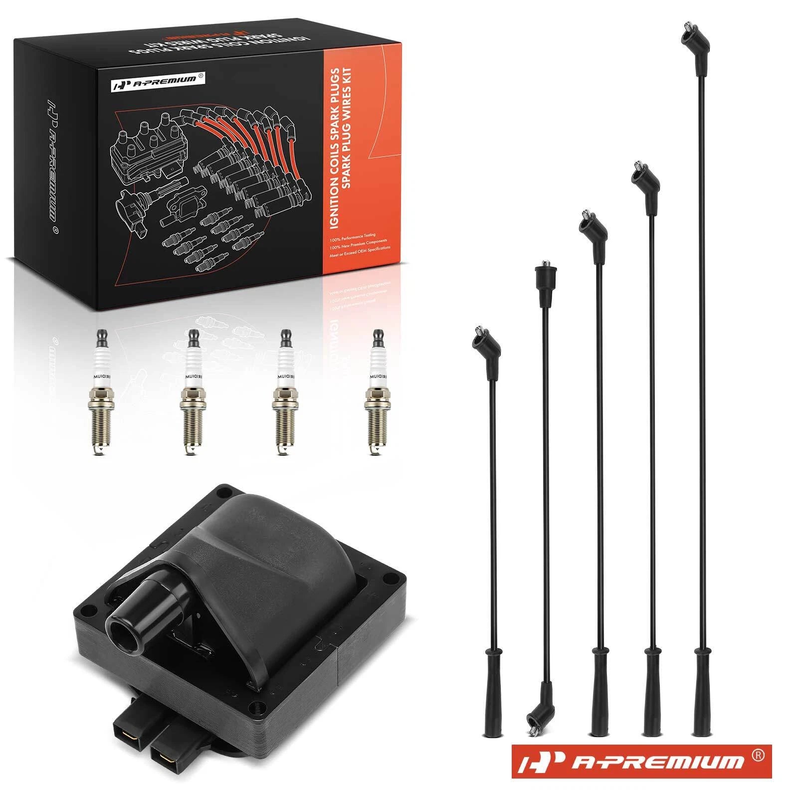 Ignition Coil & Iridium-Platinum Spark Plugs & Wires for Toyota (2000-2009)