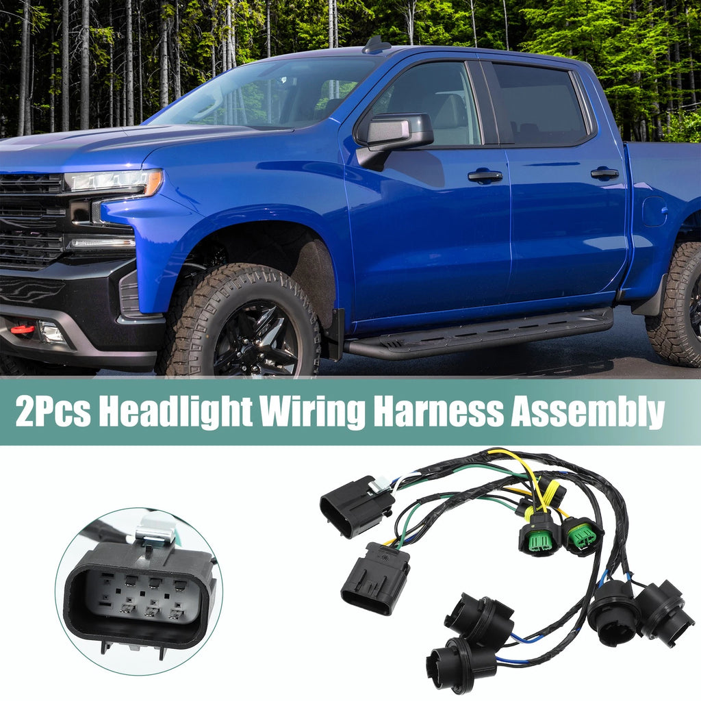 2X Headlight Wiring Harness for Chevrolet Silverado GMC 2007–2013 25962806