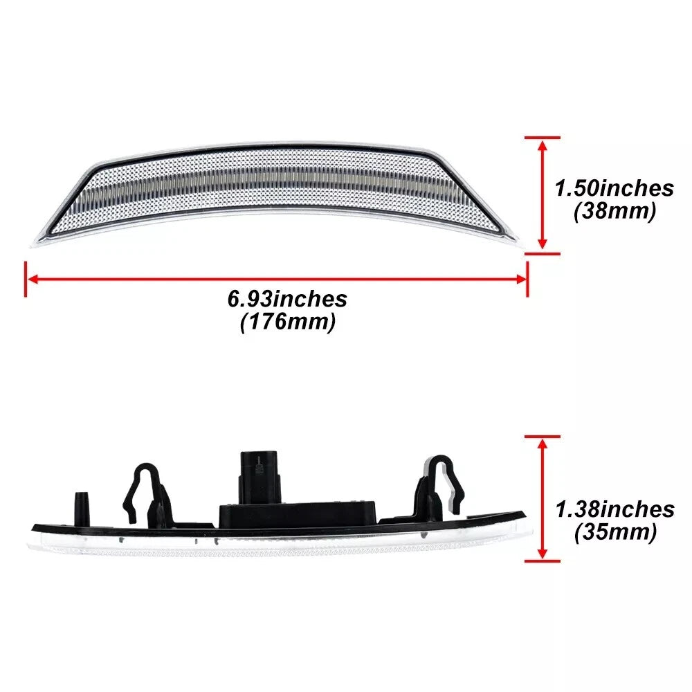 Clear White LED Front Bumper Side Marker Light for Chevrolet Trailblazer (2021–2024)