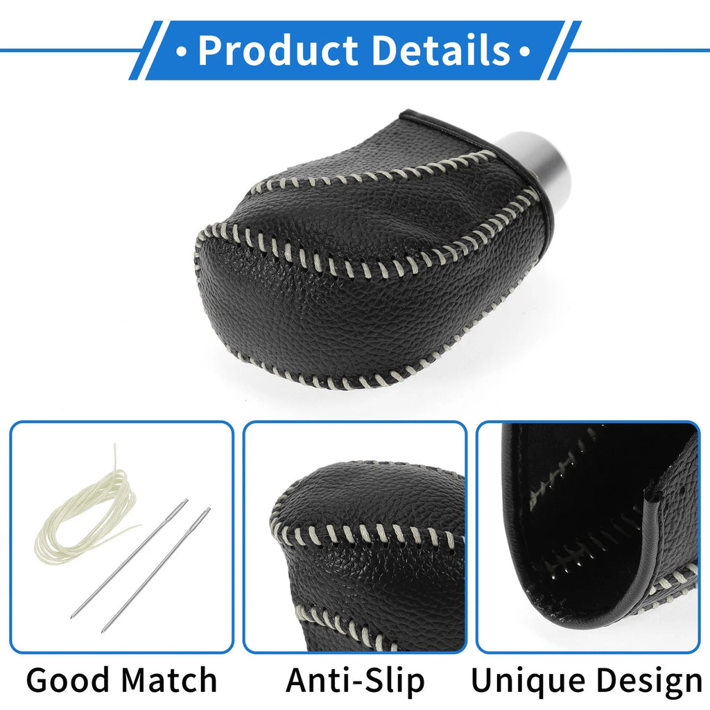 Gear Shift Knob Cover for Volkswagen Golf (2015–2019) Pebbled Black Beige