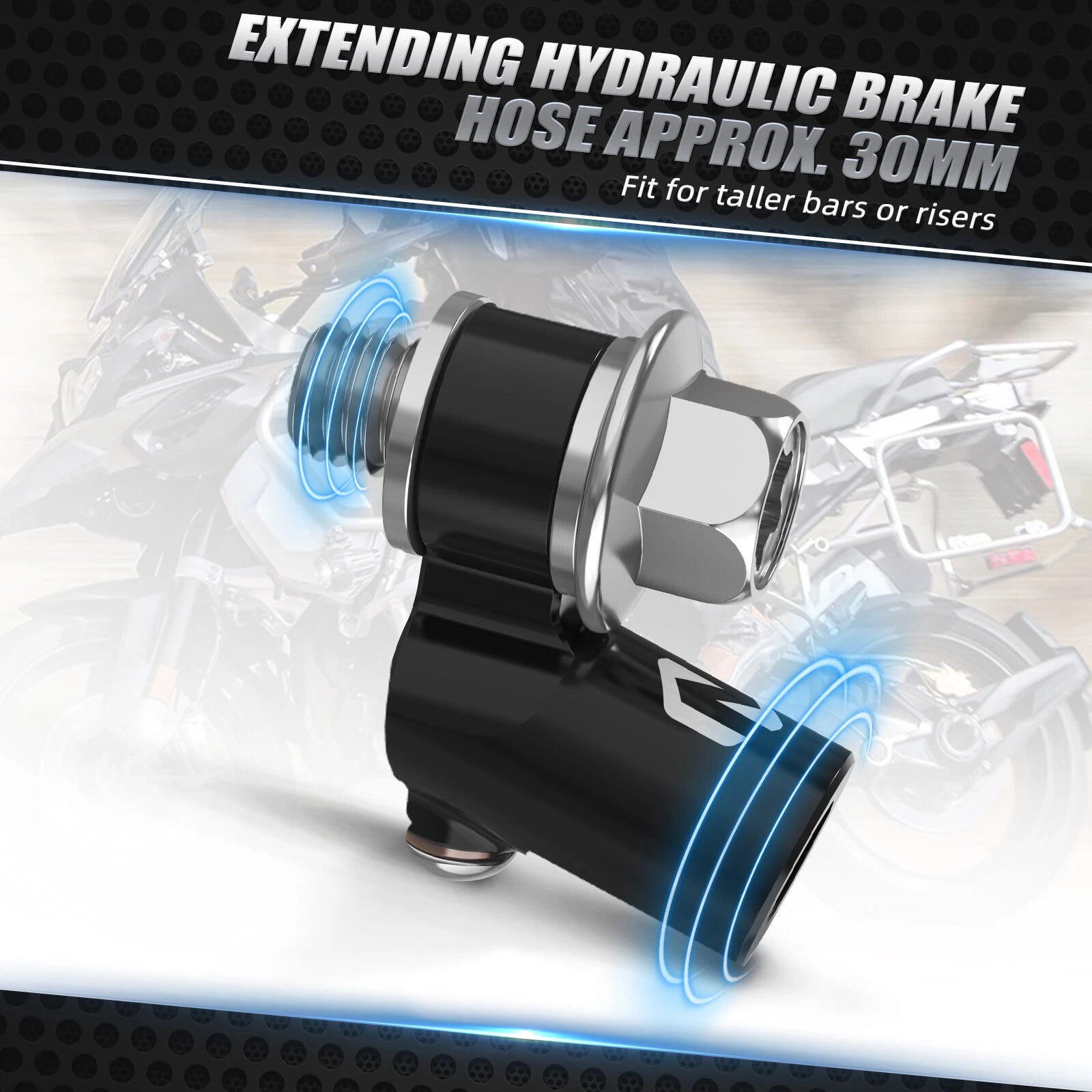 Anodized Hydraulic Brake Line Extender for BMW R1200GS R1200R R1200RT R1200RS (2004–2019)
