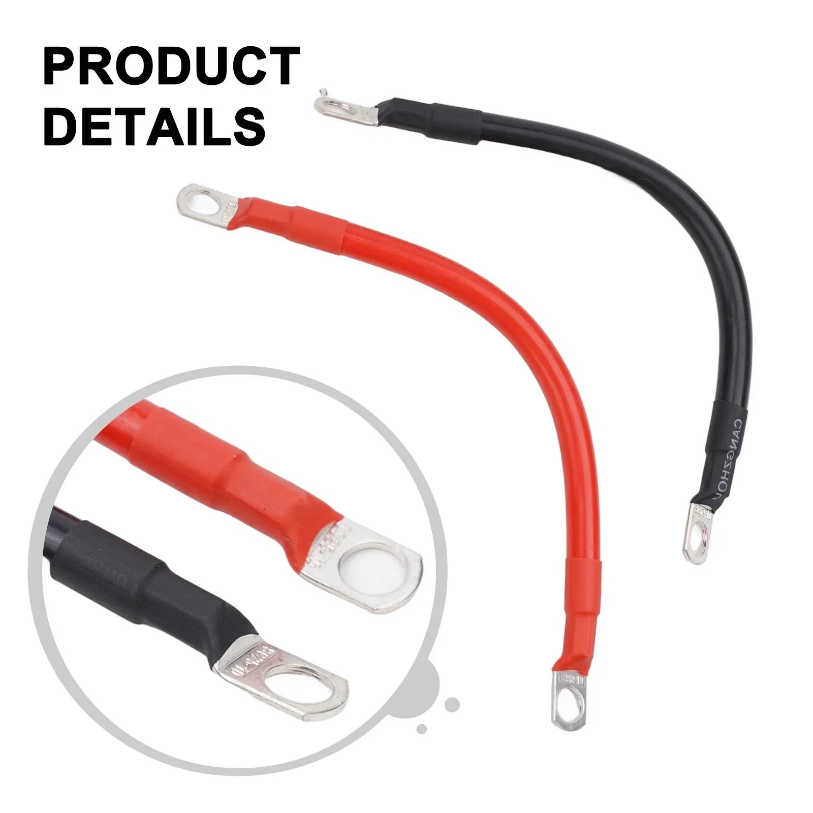 Cable 19cm 12v Battery Connector Cable 100A Wire & Lugs Red/Black for Power