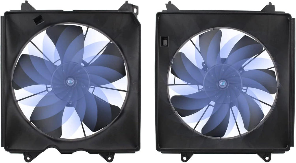 2Pcs Radiator Cooling Fan Set for Honda Accord (2013–2017) w/ Blade Motor & Shroud