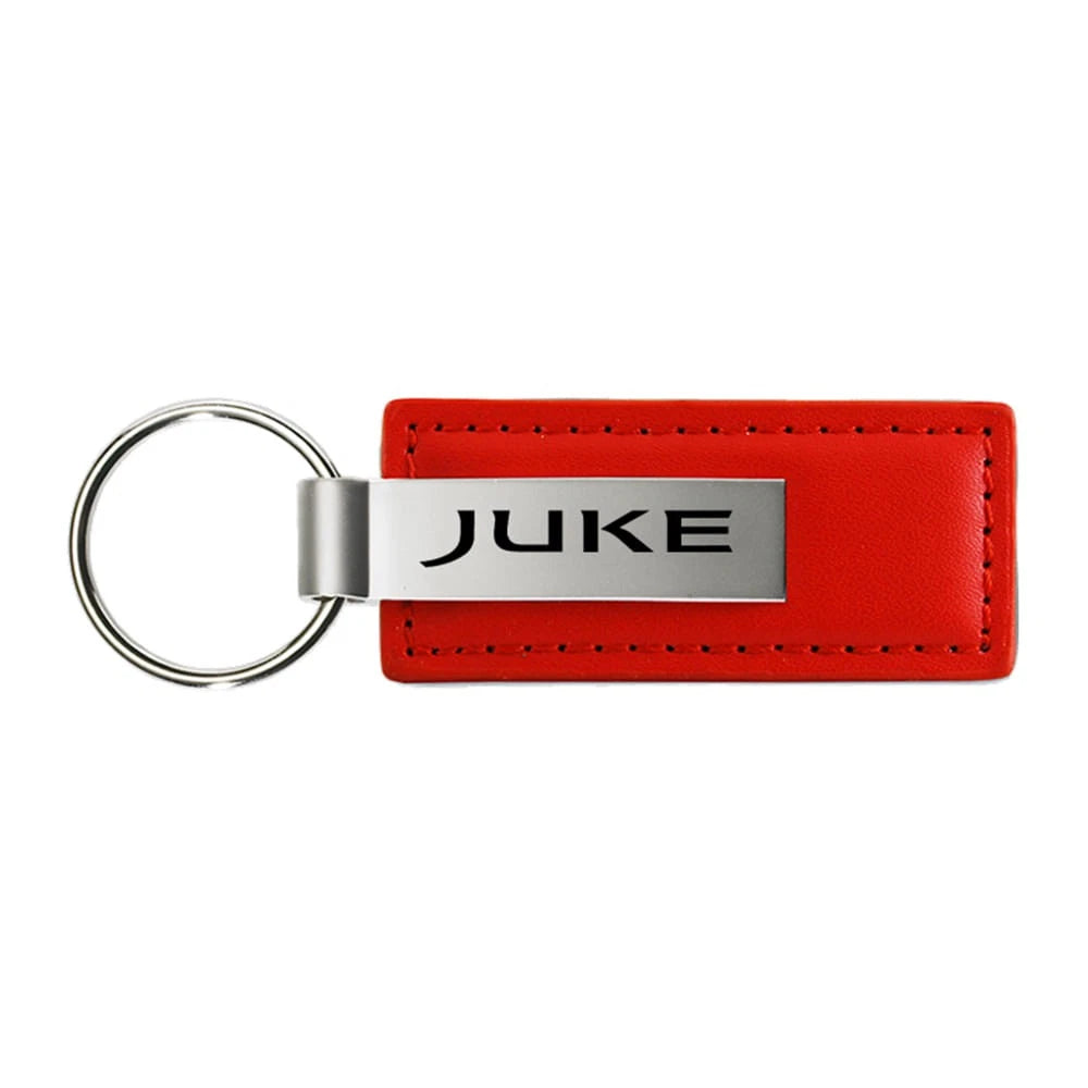 Red Leather Keychain KC1542.JUKE - Officially Licensed for Nissan Juke