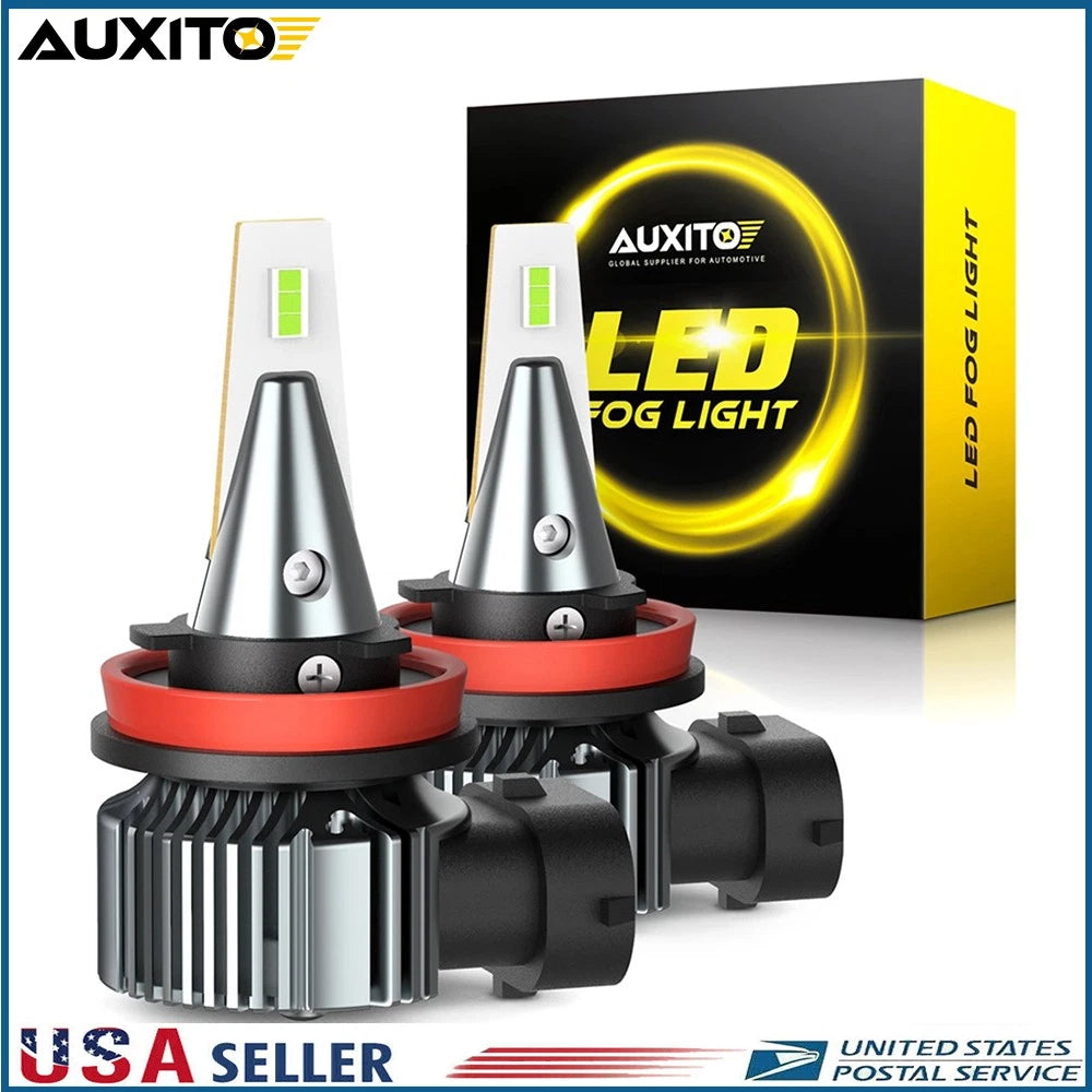 2X AUXITO LED Fog Driving Lights for H11 H9 H8 (8000K Ice Blue)