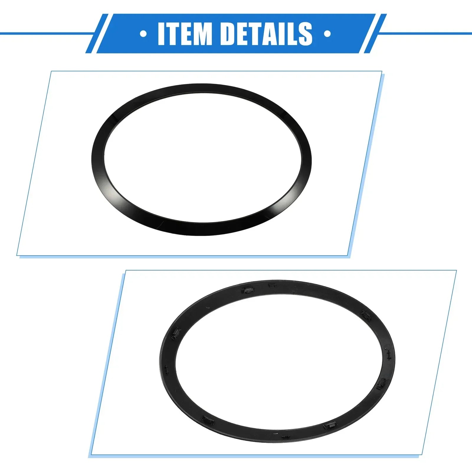 Pair Front Side Headlight Trim Ring for BMW Mini F55 F56 F57 Black (2014-2021)