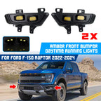 Clear Lens Amber LED DRL Fog Lights for Ford F-150 Raptor (2022–2024)