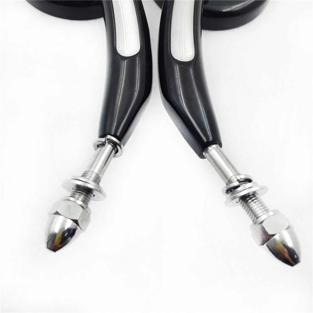 Black Side Racing Mirrors for Harley All Models (Softail, Touring, Street S)