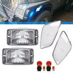 Set of 2 Clear Bumper Signal Fender Side Marker Lights for Jeep Wrangler TJ (1997–2006)