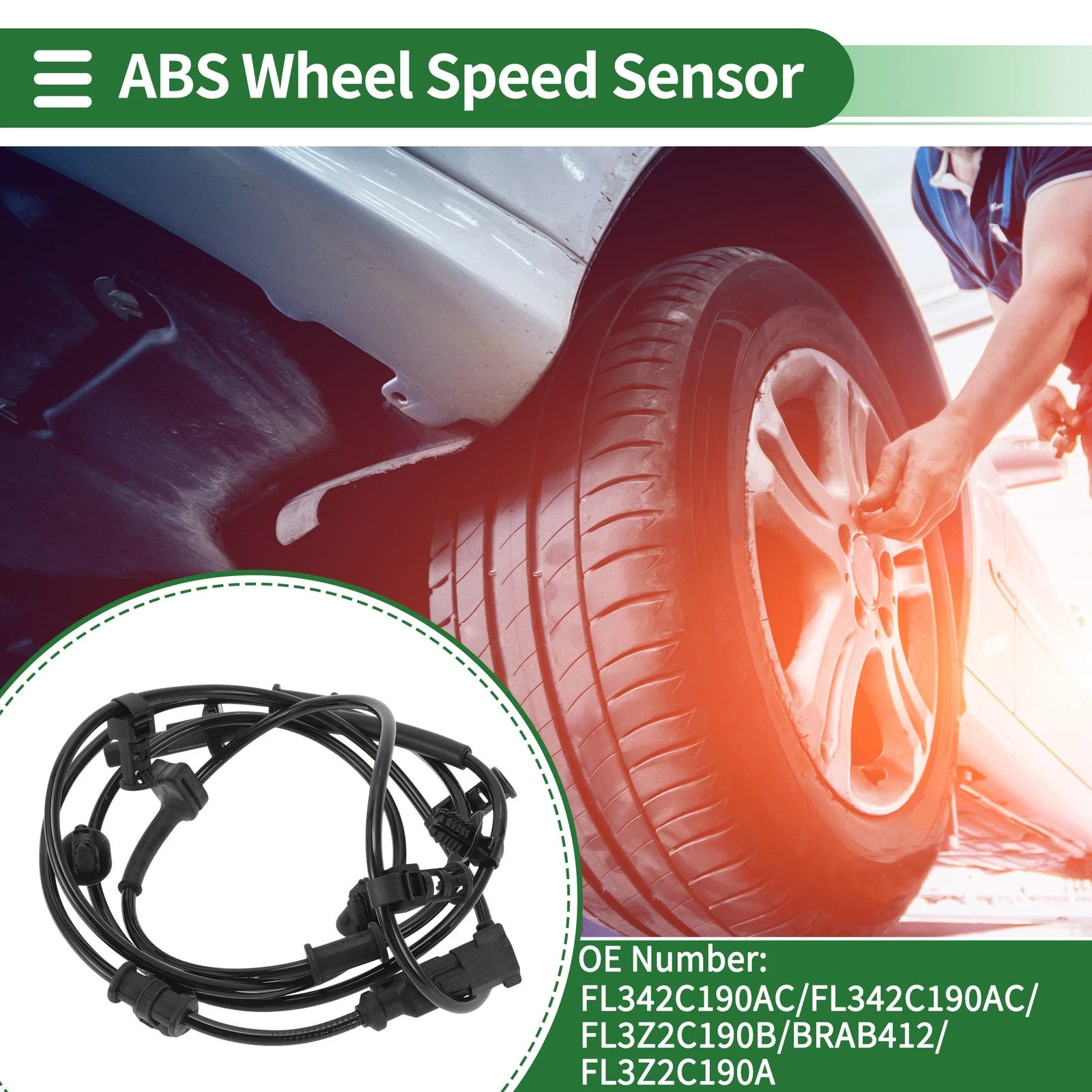 ABS Wheel Speed Sensor No.FL342C190AC for Ford F150 (2015–2017) Rear Right