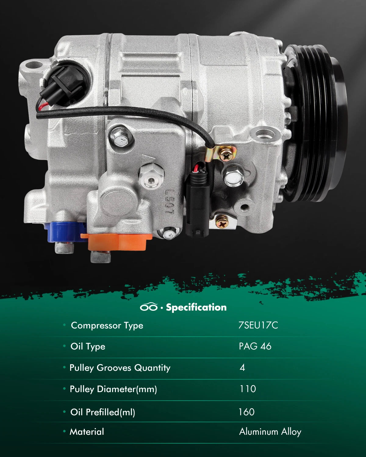 A/C Compressor for BMW 750Li 745Li 650i 745i 550i 545i (2006–2010) CO 11250C