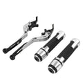Silver Extendable Brake Clutch Lever Grip Set for Street Twin (2016-2023)