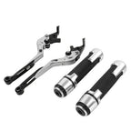 Silver Extendable Brake Clutch Lever Grip Set for Street Twin (2016-2023)