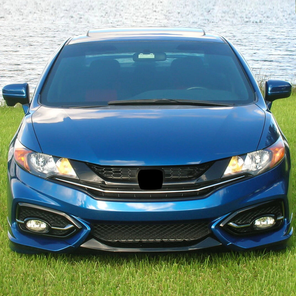Front Bumper Spoiler Splitter Lip for Honda Civic Coupe (2014–2015) HFP-Style 2pc