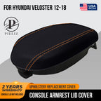 Console Lid Armrest Cover for Hyundai Veloster (2012–2018) Orange Stitch
